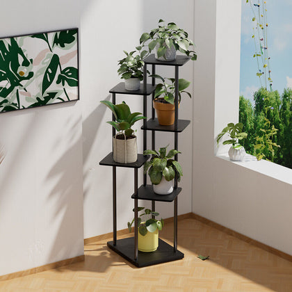 6 Tier Metal Plant Stand Indoor Outdoor Garden Flower Pot Shelf Display Rack UK