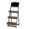 3-Tier Wood A-Frame Sidewalk Menu Chalkboard Sign with Display Shelf Plant Stand