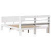 Bed Frame with Headboard White 140x200 Solid Wood Pine Q4T6