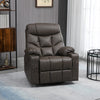 Recliner Armchair Swivel Manual Reclining Chair with Adjustable Footrest Brown