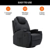 Heating 8-Point Massage Recliner Swivel Chair Sofa w/ Remote Control XMAS Gift