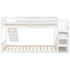 Kids Bunk Bed High Sleeper Bed with Slide Ladder 3FT Single Pine Bed Frame White