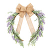 Artificial Topiary Wreath Lavender Fake Flower Leaf Door Hanging Garland Decor