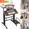 Height Adjustable Sit-Stand Desk Computer Table Standing Workstation with Wheel
