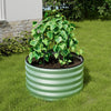Galvanised Raised Garden Bed Metal Planter Box w/Open Bottom, Grey/Green/Sliver