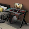 100cm LED Ergonomic Gaming Desk Computer Table with Cup Holder Cable Management