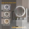 Modern Dressing Table Set with LED Light Mirror Stool Drawers Shelves Bedroom