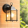 Vintage Wall Light Iron Metal Lantern Lamp with Glass Shade Cover Indoor Outdoor