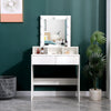 Dressing Table With 2 Drawers 9 LED Bulbs Mirror Vanity Bedroom Tables Desk