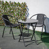 Black Garden Furniture Set 3 Piece Chairs Table Outdoor Patio Bistro Dining Set