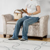 Seville Storage Ottoman Seat Stool Bench Chest Toy Box Pouffee Champagne Velvet