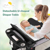 Portable Baby Bassinet Bedside Sleeper w/ Diaper Changer & Mattress-Black