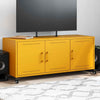 TV Cabinet Stand Unit - Mustard Yellow Cold-rolled Steel Media Console B8F6