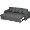 3 Seater Corner Sofa Bed w/ Storage Reversible Chaise for Living Room Dark Grey
