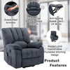 Massage Power Lift Recliner Chair Single Sofa with Heat & Vibration for Elderly