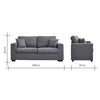 Luxury 2, 3 Seater Linen Fabric Couch Sofa Armchair with 2 Pillows Living Room