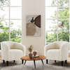 Armchair Boucle Tub Barrel Chair Sherpa Upholstered Accent Seat Living Room
