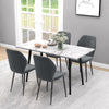 Modern Style Kitchen Chairs Set of 4 with Flannel Upholstered, Dark Grey