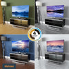 Contemporary Black Glass TV Stand, Up to 50" - Open Shelving, Height Adjustable