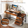 Industrial Styled Workstation Writing Table Computer Desk w/ 5 Drawers-Coffee