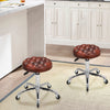 2x Retro Brown Bar Stools Leather Breakfast Kitchen Spa Chair Swivel Office Seat