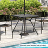 80cm Square Outdoor Table Patio Dining Table w/4cm Umbrella Hole-Black