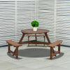 Indoor Outdoor Wooden Picnic Table Bench Garden Patio Pub Chair 6 Seats