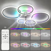 LED Ceiling Fan Light Dimmable Living Room Chandelier Lamp With Remote Nalmzrhdw