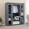 Practical Fabric Canvas Wardrobe Clothes Storage Cupboard Hanging Rail Shelving