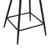 2x Grey Velvet Bar Stools with Foot rest Tufted stitching Seat Chairs