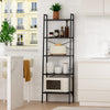 Ladder Shelf Bookcase Unit Stand 5 Tier Steel Frame Display Storage Shelving