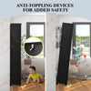 Floor Storage Organizer Kitchen Pantry Cupboard w/ Glass Doors-Black