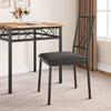 3-Piece Dining Table Set Metal Frame Square Kitchen Table with 2 Chairs