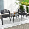 3 Piece Outdoor Wicker Furniture Set Patio Rattan Conversation Set with Table