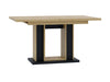 Extendable Dining Table Oak Finish Extending 140 180cm Black Pillar Frame Ford