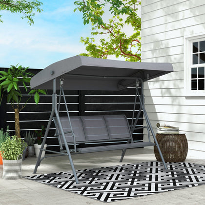 3 Seater Garden Swing Chair Patio Hammock Outdoor Bench Seat Canopy Steel Frame