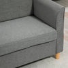 2 Seater Compact Loveseat Sofa Modern Couch with Wood Legs and Armrests Grey