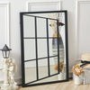 Black Industrial Style Black Metal Window Style Metal Frame Wall Mirror Decor