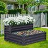 2 Tier Garden Metal Black Planter Flower Raised Bed Herb Grow Box Container