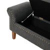 Linen Upholstered Arm Bench Bed End Window Seat Ottoman Storage Stool Bedroom UK