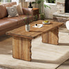 47-Inch Solid Wood Coffee Table, Farmhouse Rectangular Center Cocktail Tea Table