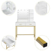 White Dressing Table with LED Lights Mirror Drawers Vanity Make Up Desk Bedroom
