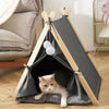 Dog Cat Teepee Pet Canopy Bed Comfy Fabric Cover Cushion Nesting Play Tent House