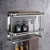 2/3 Tier Aluminum Basket Shower Rack Bathroom Storage Shelf Towel Rail Holder