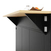Rolling Kitchen Island Storage Trolley with Drop Leaf Top and 2 Drawers, Black