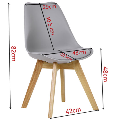 2x Dining Chairs Retro Wooden Legs Kitchen Lounge Chair Home Office Room Study