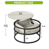 Round Lift Top Coffee Table with Hidden Storage, for Living Room, Modern Design