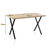 Modern Dining Table for 4 People,120cm Kitchen Dining Table w/ X Shape Metal Leg