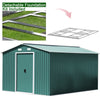 Galvanized Steel Garden Storage Shed Metal Outdoor Bike Shed 12x10ft Doors Base