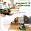 Ride On Train with 16 Pieces Tracks & Storage Box under Seat-Green